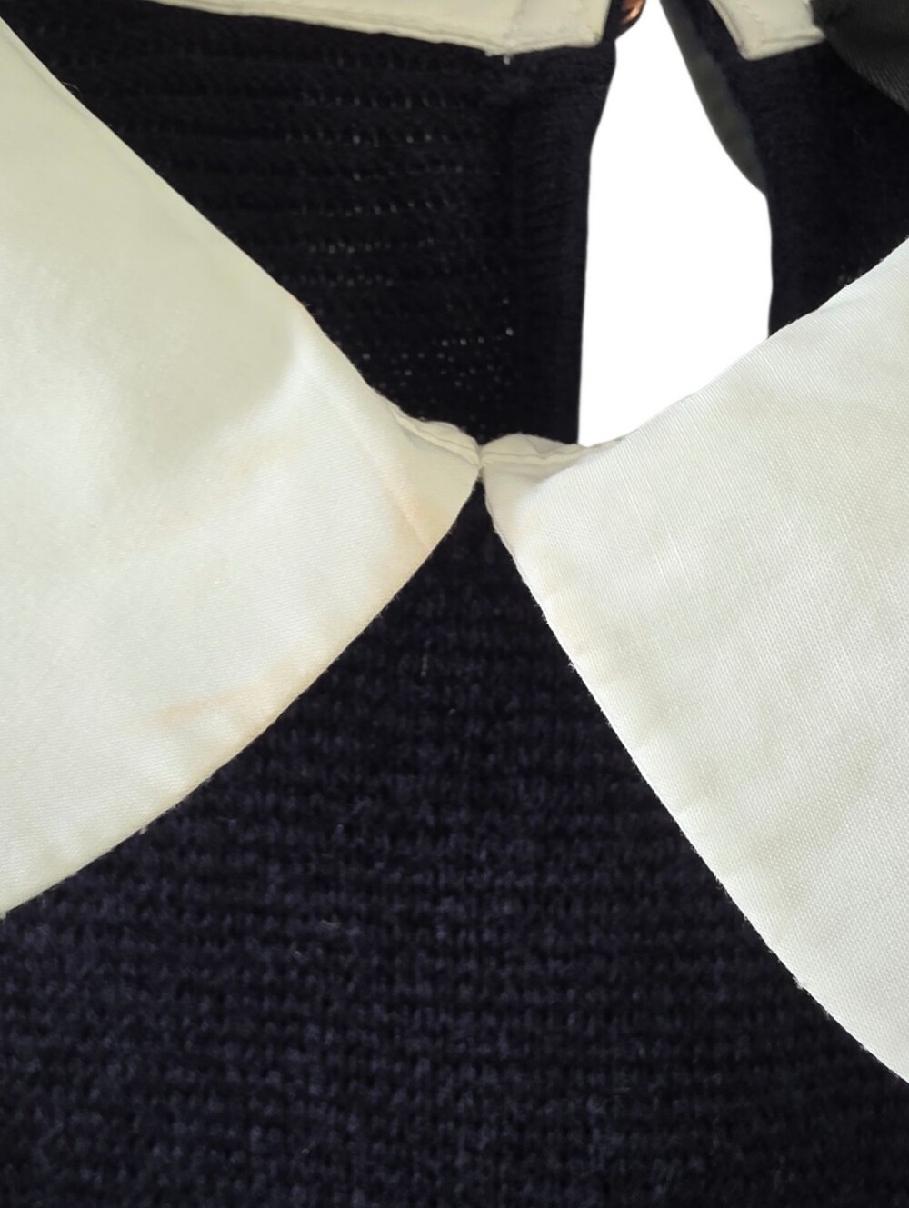 Ted Baker Bronwen Layered Look Navy Sweater with White Scallop Collar/Hem Size 3 - Picture 12 of 13